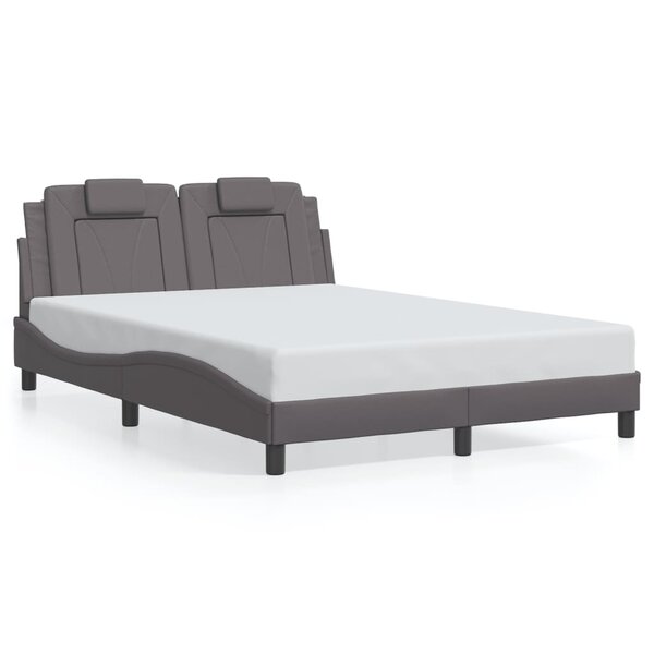 vidaXL Cadre de lit Viana sans matelas gris 140x190 cm similicuir