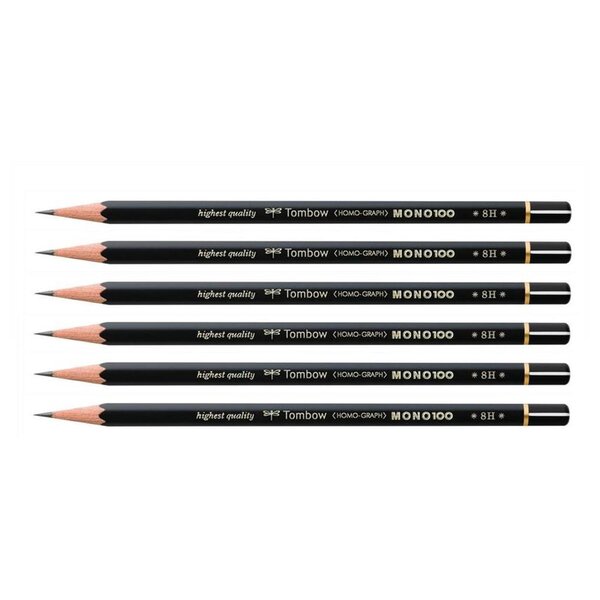 Crayon Graphite Haute Qualité MONO 100 8H x 6 TOMBOW