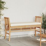 Banc de jardin vidaXL avec coussin de 110 cm en bambou