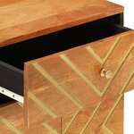 vidaXL Table de chevet marron et noir 50x33x60 cm bois manguier solide