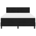 vidaXL Lit à ressorts avec tête de lit Noir 160 x 200 cm tissu