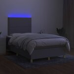 vidaXL Sommier à lattes de lit et matelas et LED Gris clair 120x200 cm