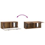 vidaXL Meuble TV mural 78 5 x 31 x 30 cm Bois ancien Bois d'ingénierie