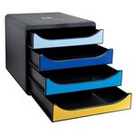 Module De Classement Big Box 4 Tiroirs Bee Blue - Couleurs Assorties - Exacompta