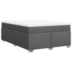 vidaXL Sommier à lattes de lit avec matelas Gris foncé 140x200cm Tissu