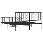 vidaXL Cadre de lit métal sans matelas avec pied de lit noir 160x200cm
