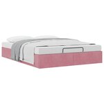 vidaXL Cadre de lit ottoman sans matelas rose 140x190 cm velours