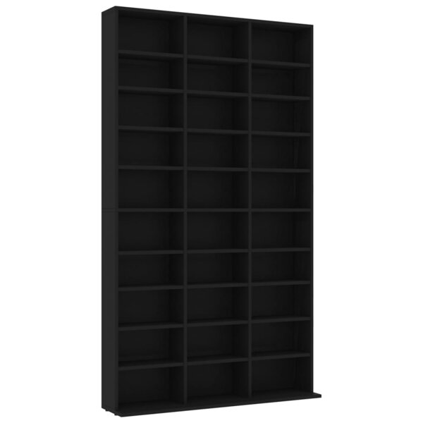 vidaXL Armoire à CD Noir 102x16x177 5 cm Bois d'ingénierie