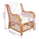 vidaXL Canapé avec coussin Marron clair Rotin naturel et lin