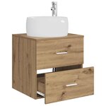 vidaXL Vanité de lavabo mural Chêne artisanal 49 5 x 44 5 x 66 cm