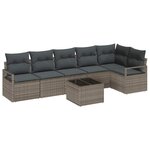 vidaXL Ensemble de canapé de jardin 7 Pièces Gris Poly rotin
