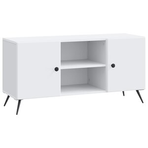 vidaXL Meuble TV Blanc 102 x 34 5 x 50 cm Bois d'ingénierie