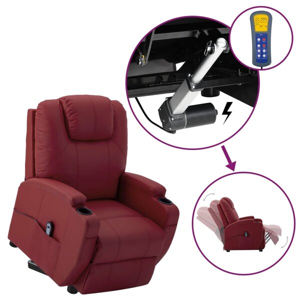 Vidaxl fauteuil releveur inclinable bordeaux similicuir