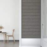vidaXL Panneaux muraux 12 Pièces Gris clair 90x15 cm Tissu 1 62 m²