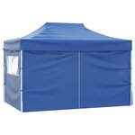 vidaXL Tente de réception pliable avec 4 parois 3x4 m Acier Bleu