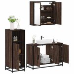 vidaXL Ensemble de meubles de salle de bain 3 Pièces Chêne marron