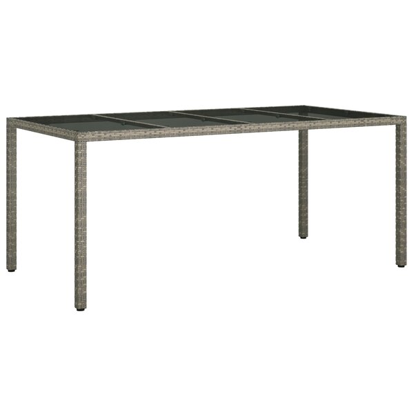 vidaXL Table à Manger de Jardin Grise 190x90x75 cm Poly Rattan