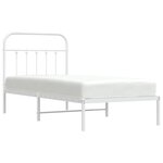 vidaXL Cadre de lit métal sans matelas avec tête de lit blanc 90x200cm