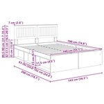 vidaXL Cadre de lit avec tête de lit Blanc 140 x 190 cm Pin massif