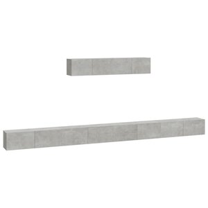 vidaXL Ensemble de meubles TV 6 Pièces Gris béton Bois d'ingénierie