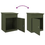 vidaXL Boîte de dépôt de colis Vert olive 44 x 35 x 59 cm Acier