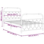 vidaXL Cadre de lit métal sans matelas et pied de lit blanc 100x200 cm