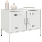 vidaXL Meuble TV blanc 68x39x50 5 cm acier