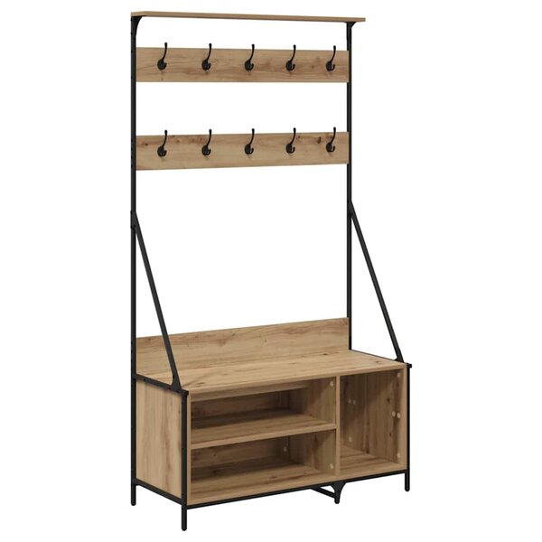 vidaXL Porte-vêtements avec étagère Chêne artisanal 100 x 41 x 184 cm