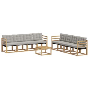vidaXL Ensemble de canapés d'extérieur 9 pc Blanc et gris clair