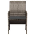 vidaXL Ensemble de bistro 3 Pièces avec coussins gris résine tressée