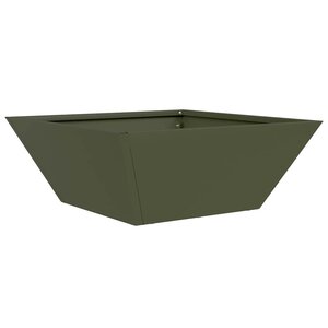 vidaXL Pot de jardin en forme de bol Vert olive 40 x 40 x 15 cm Acier