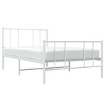 vidaXL Cadre de lit métal sans matelas et pied de lit blanc 100x190 cm
