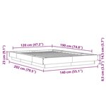 vidaXL Cadre de lit avec lumières LED blanc 120x190 cm bois ingénierie