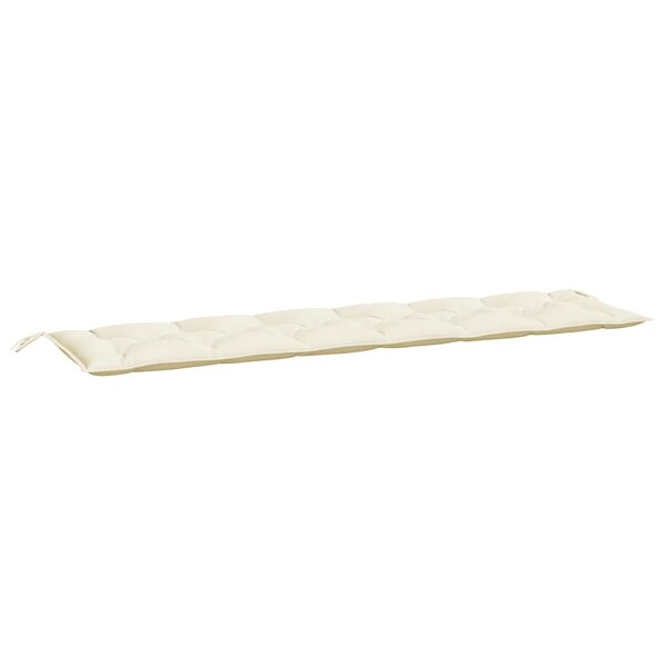vidaXL Coussin de banc de jardin crème 200x50x7 cm tissu oxford