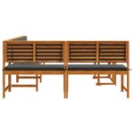 Ensemble de jardin 4 pièces avec coussins en acacia
