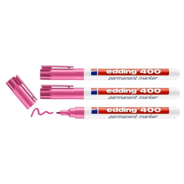 Marqueur Permanent 400 Rose Pointe Fine 1 mm x 3 EDDING