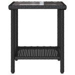 vidaXL Canapé de jardin 2 Pièces Noir et turquoise Poly rotin