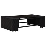 vidaXL Salon de jardin 5 Pièces avec coussins Noir Résine tressée