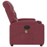 vidaXL Fauteuil de massage inclinable électrique Rouge bordeaux Tissu