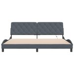 vidaXL Cadre de lit avec LED sans matelas gris foncé 200x200 cm velours