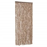 vidaXL Rideau anti-mouches beige et marron foncé 90x220 cm chenille