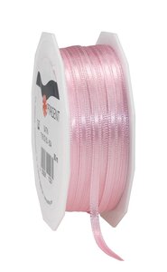 Satin double face 50-m-rouleau 3 mm rose