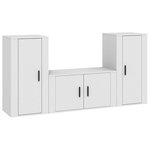 vidaXL Ensemble de meubles TV 3 Pièces Blanc Bois d'ingénierie
