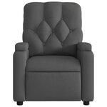 vidaXL Fauteuil inclinable de massage gris foncé tissu