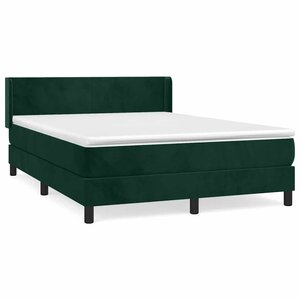 vidaXL Sommier à lattes de lit et matelas Vert foncé 140x200cm Velours