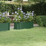 vidaXL Lit surélevé de jardin Acier galvanisé 114x40x36 cm Vert