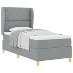 vidaXL Lit à ressorts avec matelas Gris clair 200 x 100 cm tissu