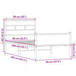 vidaXL Cadre de lit sans matelas chêne sonoma 90x200 cm