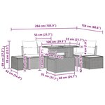 vidaXL Ensemble de canapé de jardin 6 Pièces Beige Poly rotin