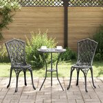Ensemble de Bistro 3 Pièces vidaXL Noir en Aluminium